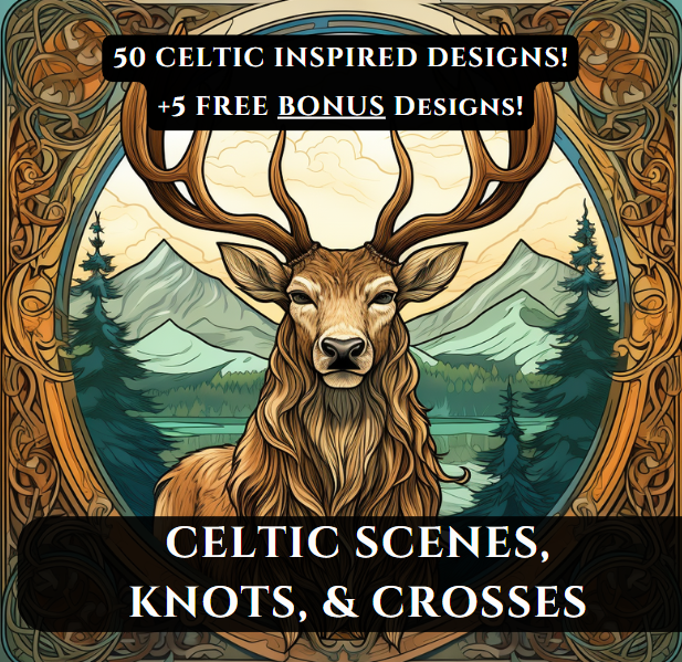 Celtic Scenes, Knots, & Crosses cover